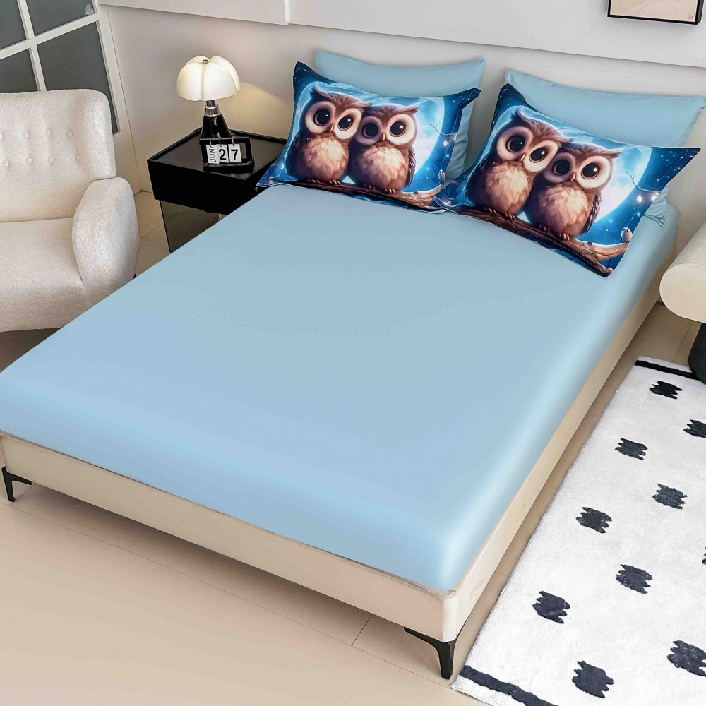 Lenjerie de pat bumbac finet Premium CU ELASTIC – gama 5D – 6 piese 5DJE17 LENJERII DIN FINET 5D