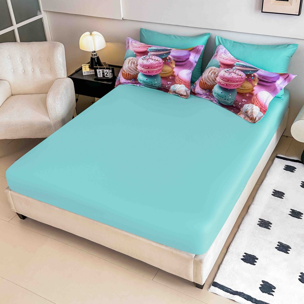 Lenjerie de pat bumbac finet Premium CU ELASTIC – gama 5D – 6 piese 5DJE26 LENJERII DIN FINET 5D