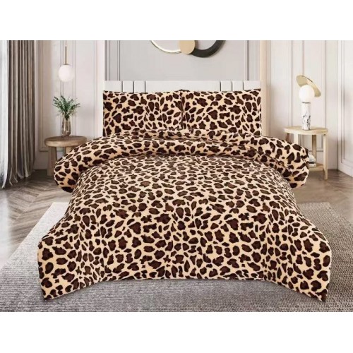 Pilota cocolino cu blăniță 200x230 și 2 fețe de pernă 50x70 animal print    pcsz7