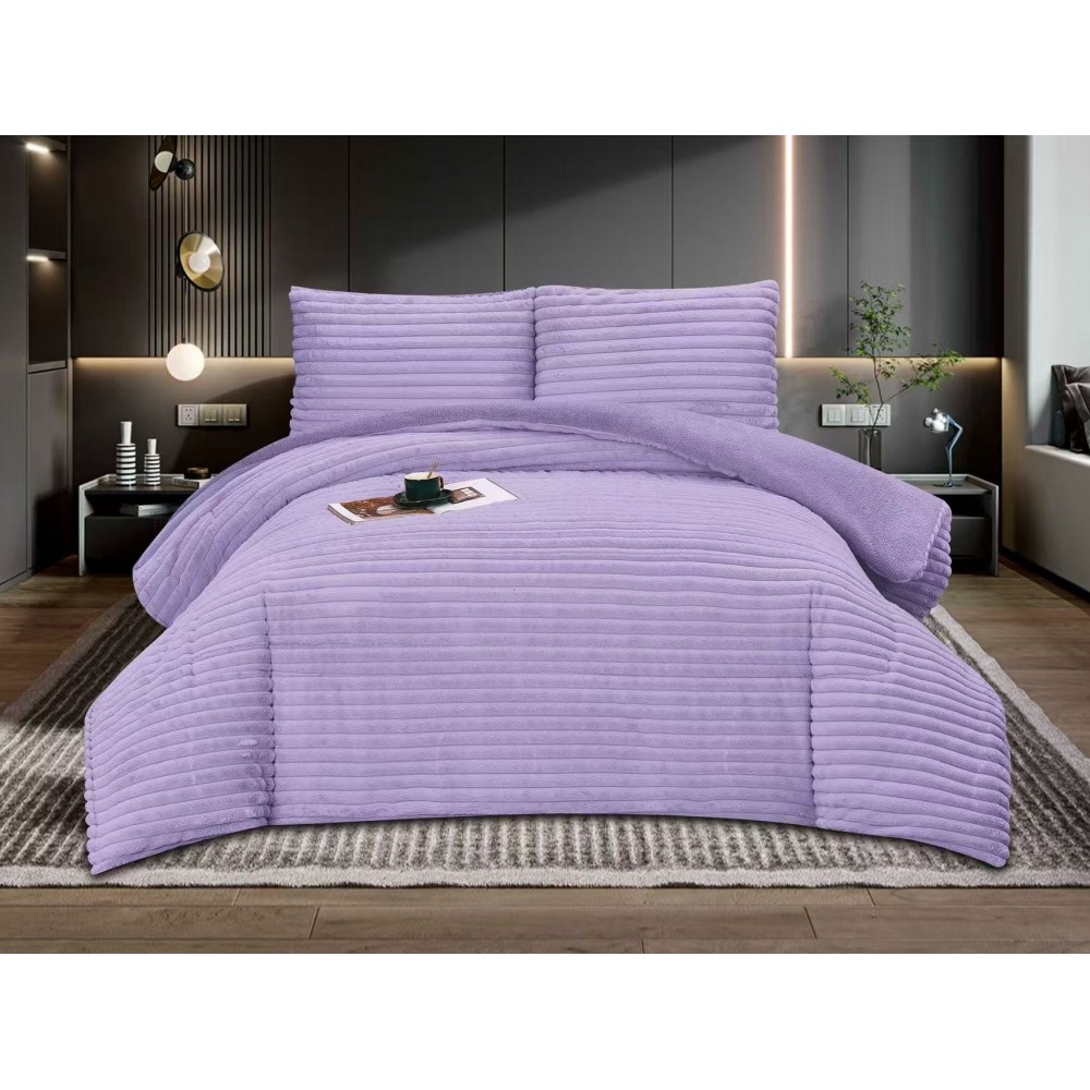 Pilota cocolino cu blăniță 200x230 și 2 fețe de pernă 50x75 dungi lila pcsz11 PILOTE COCOLINO 3 PIESE Pilota cocolino cu blăniță 200x230 și 2 fețe de pernă 50x75 dungi lila pcsz11 PILOTE COCOLINO 3 PIESE
