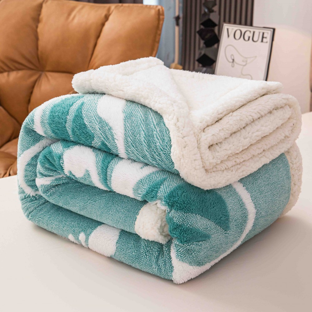Pătură Cocolino 3D cu Blăniță – Moale, Călduroasă și Elegantă, Imprimeu Fluture, 200×230 cm-Turcoaz PBFJ5 PATURI FLUTURI 3D