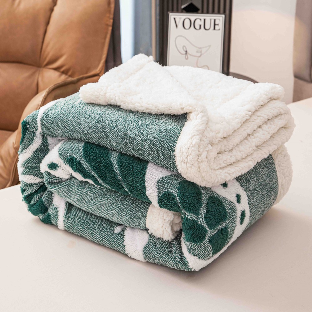 Pătură Cocolino 3D cu Blăniță – Moale, Călduroasă și Elegantă, Imprimeu Fluture, 200×230 cm-Verde PBFJ4 PATURI FLUTURI 3D