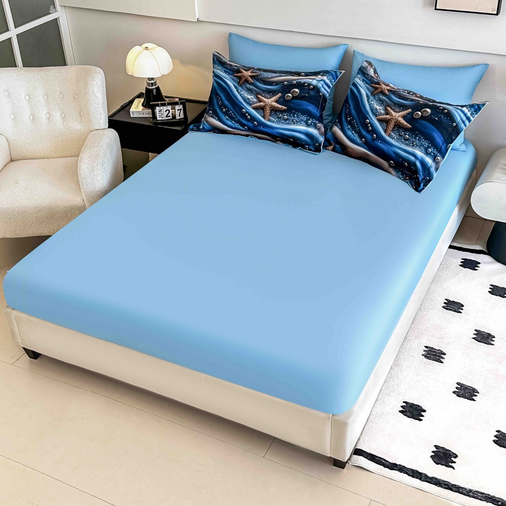 Lenjerie de pat bumbac finet Premium CU ELASTIC – gama 5D – 6 piese 5DJE32 LENJERII DIN FINET 5D