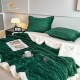 Set Pătură VERDE 3D din Blăniță Artificială de Iepure & 2 Fețe de Pernă PBPJ2 PATURA PLIC CU BLANITA