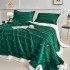 Set Pătură VERDE 3D din Blăniță Artificială de Iepure & 2 Fețe de Pernă PBPJ2