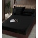 Lenjerie de pat cu Pilota Inclusa , Cearceaf cu Elastic, 6 Piese, Blană de Iepure Artificială,NEGRU ,PBI06 PILOTE BLANA IEPURE