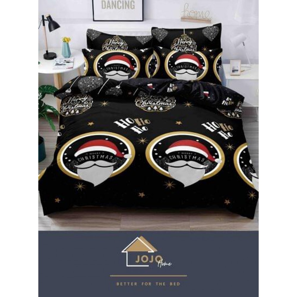 Lenjerie pat dublu, BUMBAC FINET, 6 piese, CRACIUN Collection, Jojo Home,C9 LENJERII 6 PIESE