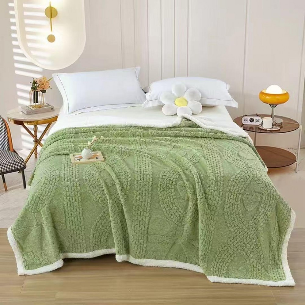 Patura Cocolino pufoasa, PLIC CU FERMOAR cu blanita, MODEL ABSTRACT3D, 200 x 230cm, pentru 2 persoane, PCSK13 Paturi cocolino cu blanita