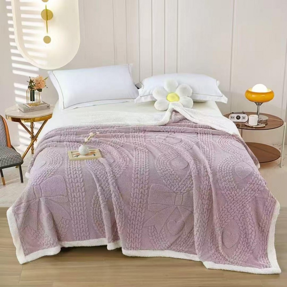 Patura Cocolino pufoasa, PLIC CU FERMOAR cu blanita, MODEL ABSTRACT3D, 200 x 230cm, pentru 2 persoane, PCSK14 Paturi cocolino cu blanita