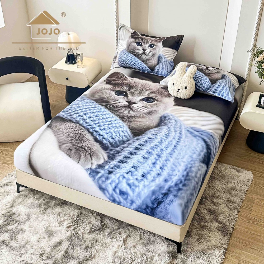 HUSE DE PAT 3 PIESE ,imprimare digitală 5D HE5DJ14 HUSE DIN FINET 5D