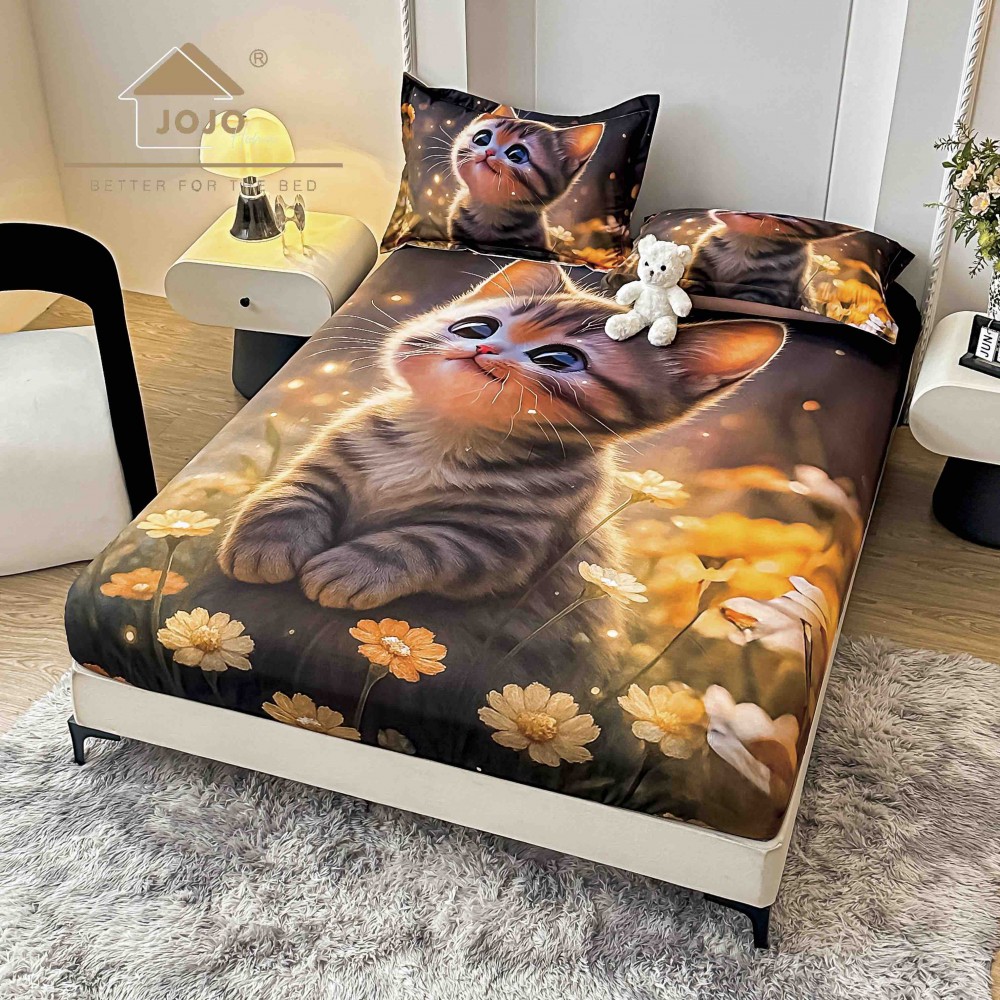 HUSE DE PAT 3 PIESE ,imprimare digitală 5D HE5DJ18 HUSE DIN FINET 5D