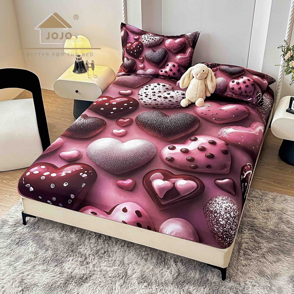 HUSE DE PAT 3 PIESE ,imprimare digitală 5D HE5DJ21 HUSE DIN FINET 5D