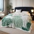 Pătură groasă cocolino 200*230  cu blană sherpa, model floral, dublă, pentru pat, multicolor PCM4