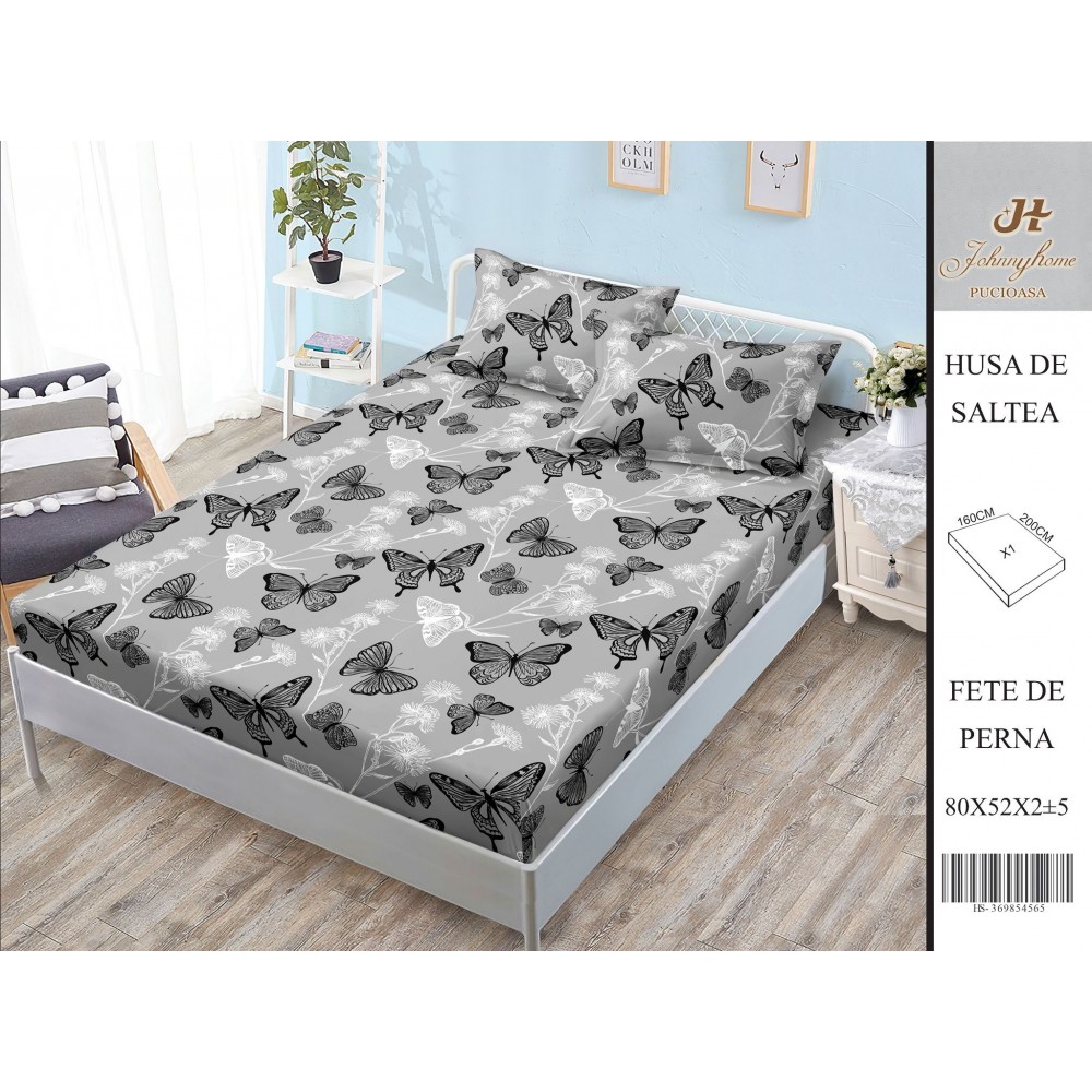 Husa de pat din Finet Satinat si fete de perna, 3 piese, 2 persoane, 160x200cm, HBSM12 Huse din bumbac satinat