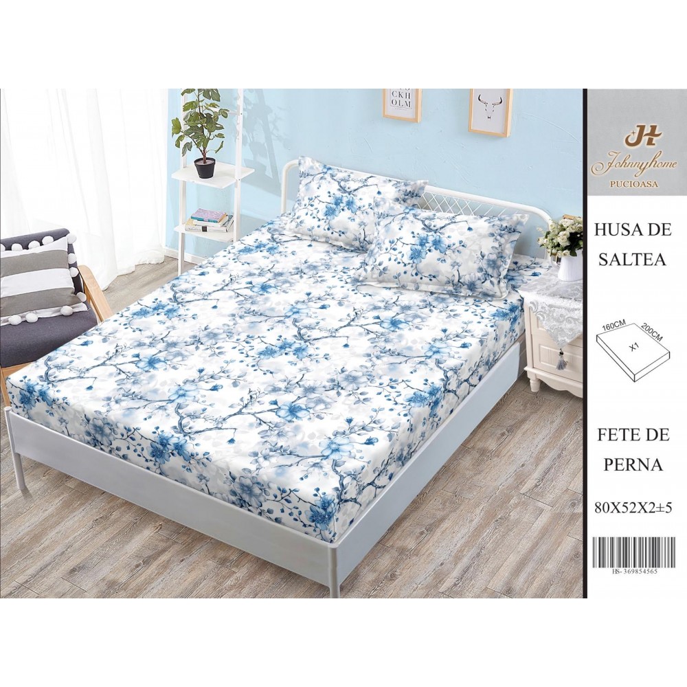 Husa de pat din Finet Satinat si fete de perna, 3 piese, 2 persoane, 160x200cm, HBSM25 Huse din bumbac satinat