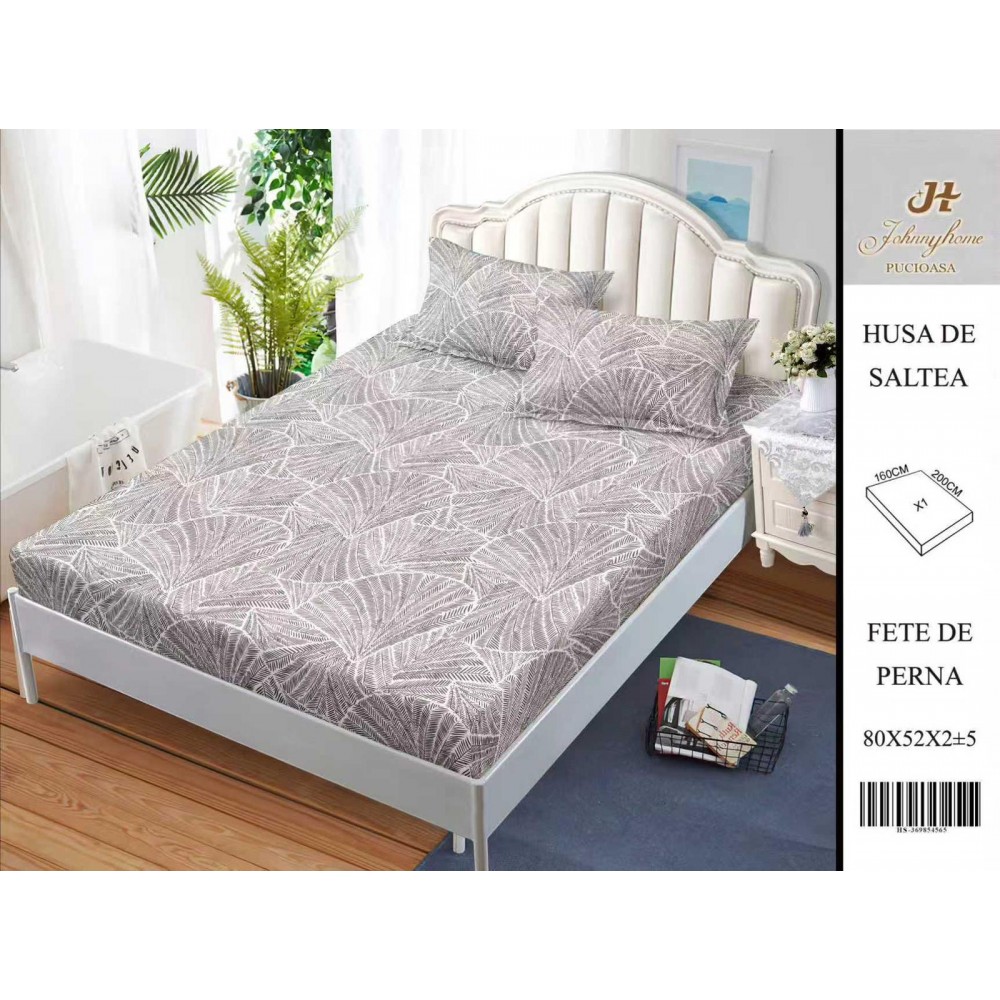Husa de pat din Finet Satinat si fete de perna, 3 piese, 2 persoane, 160x200cm, HBSM32 Huse din bumbac satinat
