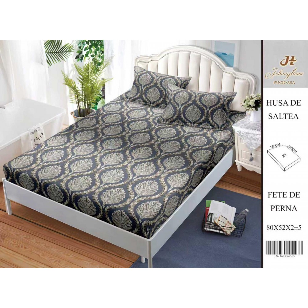 Husa de pat din Finet Satinat si fete de perna, 3 piese, 2 persoane, 160x200cm, HBSM34 Huse din bumbac satinat
