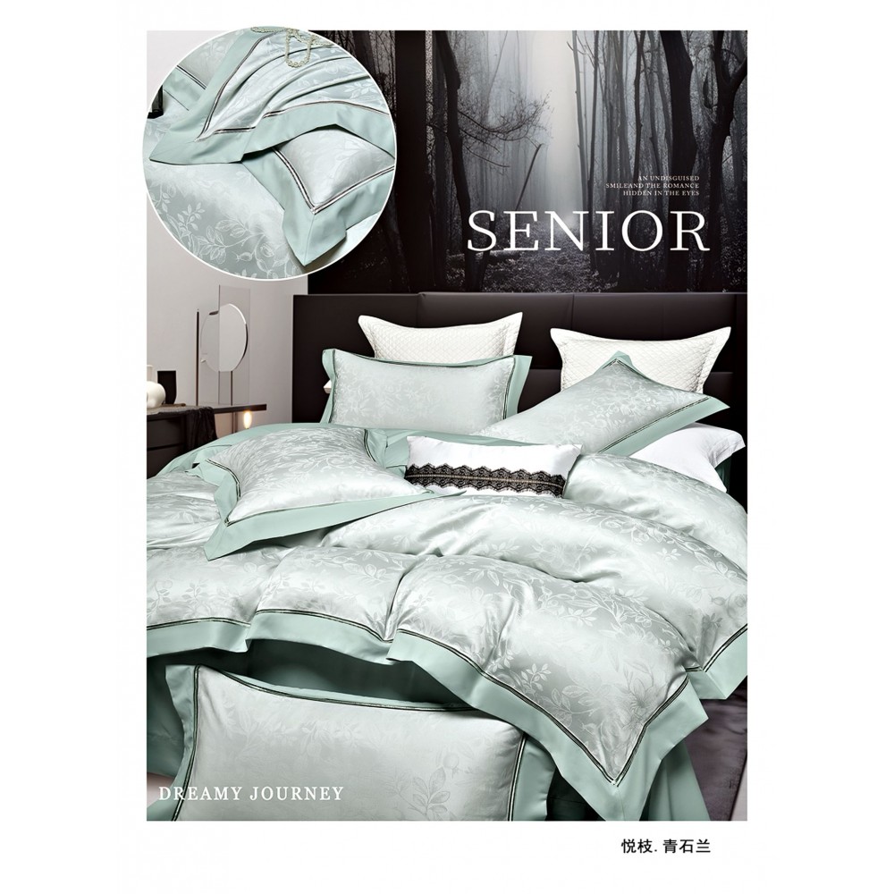 Lenjerie de pat Premium 4 PIESE , SENIOR – Dreamy Journey DIN FINET ,PAT DUBLU 200X230 LCS4P14 LENJERII DIN FINET 4 PIESE CU VOLANE