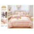 Lenjerie de pat 4 piese dublu Deluxe din Bumbac Soft Touch cu Volanase, VOL5
