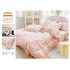 Lenjerie de pat 4 piese dublu Deluxe din Bumbac Soft Touch cu Volanase, VOL6
