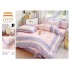 Lenjerie de pat 4 piese dublu Deluxe din Bumbac Soft Touch cu Volanase, VOL12