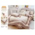 Lenjerie de pat 4 piese dublu Deluxe din Bumbac Soft Touch cu Volanase, VOL21