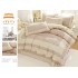 Lenjerie de pat 4 piese dublu Deluxe din Bumbac Soft Touch cu Volanase, VOL22