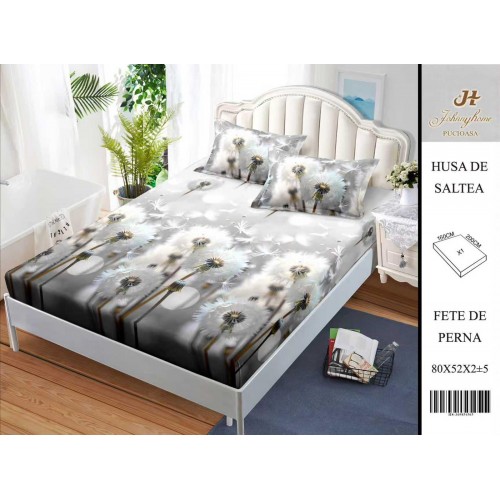 Husa de pat din Finet Satinat si fete de perna, 3 piese, 2 persoane, 160x200cm, HBSM38