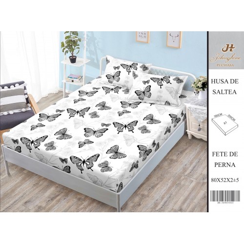 Husa de pat din Finet Satinat si fete de perna, 3 piese, 2 persoane, 160x200cm, HBSM62