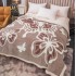 Pătură pufoasă cu model fluturi 3d 200x230 maro p3d03