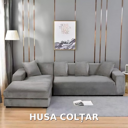 Husa de Coltar din Catifea HCM6 GRI DESCHIS