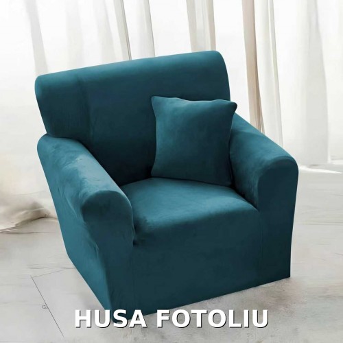 Husa de FOTOLIU din Catifea 1 Loc , HCJM1L2 TURQOISE