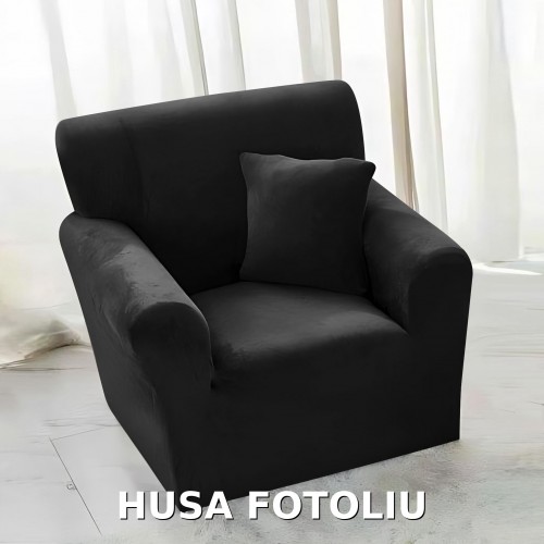 Husa de FOTOLIU din Catifea 1 Loc , HCJM1L3 NEGRU