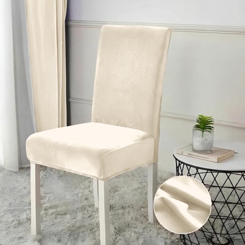 Set 6 huse universale pentru scaun, CATIFEA, jhonny Home, IVOIRE , HSMC7