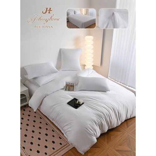 Set Lenjerie de pat 6 piese, Uni, 2 Persoane, Satin/Matase, Cearceaf de pat 230x240cm, Husa pilota 200x230cm, 2 Fete de perna 70x70cm, 2 Fete de perna 50x70cm LMM2