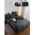 Set Lenjerie de pat 6 piese, Uni, 2 Persoane, Satin/Matase, Cearceaf de pat 230x240cm, LMM5