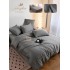 Set Lenjerie de pat 6 piese, Uni, 2 Persoane, Satin/Matase, Cearceaf de pat 230x240cm, LMM6
