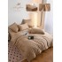 Set Lenjerie de pat 6 piese, Uni, 2 Persoane, Satin/Matase, Cearceaf de pat 230x240cm, LMM7