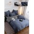 Set Lenjerie de pat 6 piese, Uni, 2 Persoane, Satin/Matase, Cearceaf de pat 230x240cm, LMM9