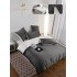 Set Lenjerie de pat 6 piese, Uni, 2 Persoane, Satin/Matase, Cearceaf de pat 230x240cm, LMM14