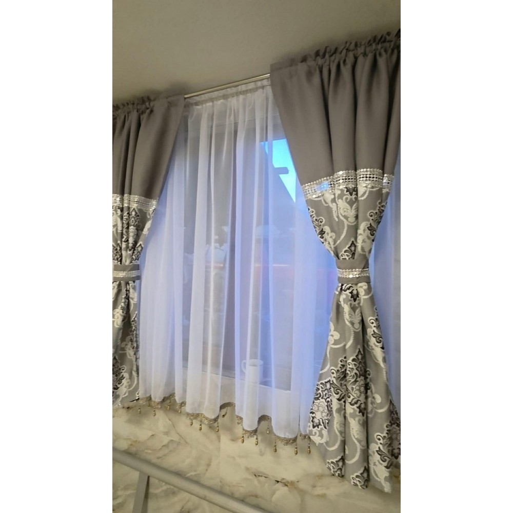 Set unic de perdele Plus draperii decorative pentru sufragerie dormitor, 4 Metri Pe 160cm, PRDL9 DRAPERII