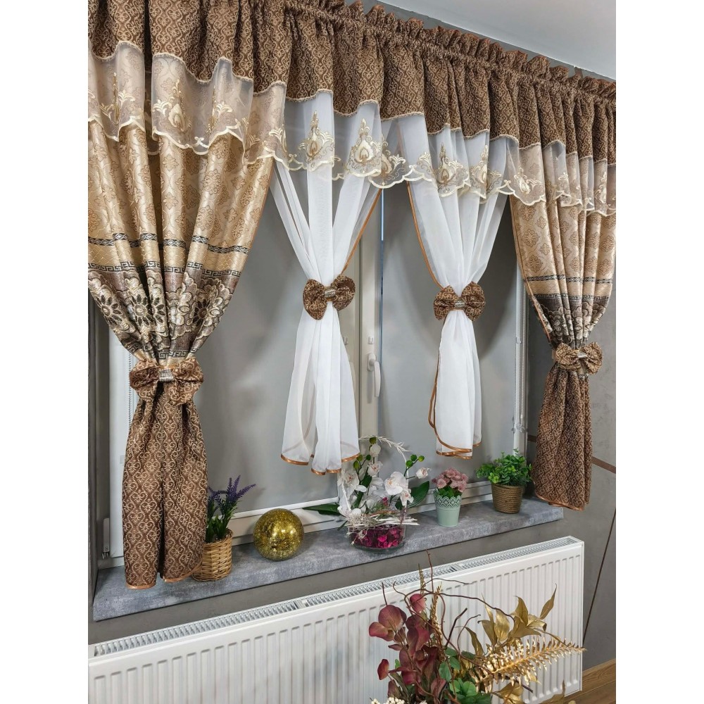 Set unic de perdele Plus draperii decorative pentru sufragerie dormitor, 4 Metri Pe 160cm, PRDL12 DRAPERII