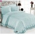 Cuvertura de lux cu broderie eleganta, 6 piese, pat 2 persoane, BLEU, CL6PL9