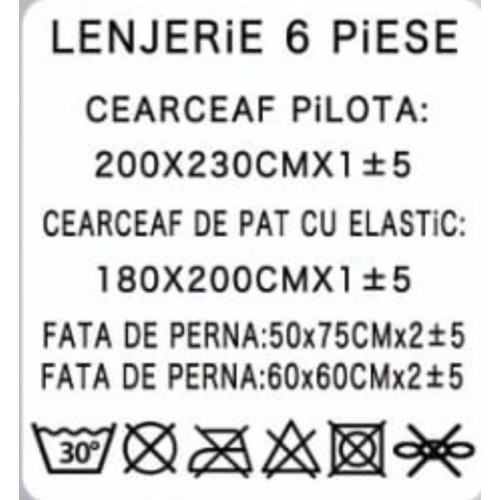 Lenjerie de pat bumbac fin grofat cu elastic  ,  LFE6PP32
