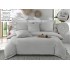 Set Lenjerie , Eleganta de Lux, Bumbac fin cu Broderie, 6 piese, Cearceaf de pat cu elastic 180x200 cm ,cutie cadou LCPE1