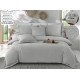 Set Lenjerie , Eleganta de Lux, Bumbac fin cu Broderie, 6 piese, Cearceaf de pat cu elastic 180x200 cm ,cutie cadou LCPE1 Lenjerii din finet 6 piese cu  elastic