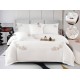 Set Lenjerie , Eleganta de Lux, Bumbac fin cu Broderie, 6 piese, Cearceaf de pat cu elastic 180x200 cm ,cutie cadou LCPE6 Lenjerii din finet 6 piese cu  elastic