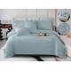 Set Lenjerie , Eleganta de Lux, Bumbac fin cu Broderie, 6 piese, Cearceaf de pat cu elastic 180x200 cm ,cutie cadou LCPE9 Lenjerii din finet 6 piese cu  elastic