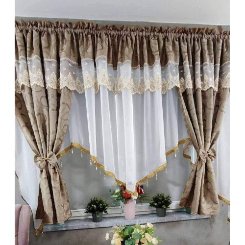 Set unic de perdele Plus draperii decorative pentru sufragerie dormitor, 4 Metri Pe 160cm, PRDL16