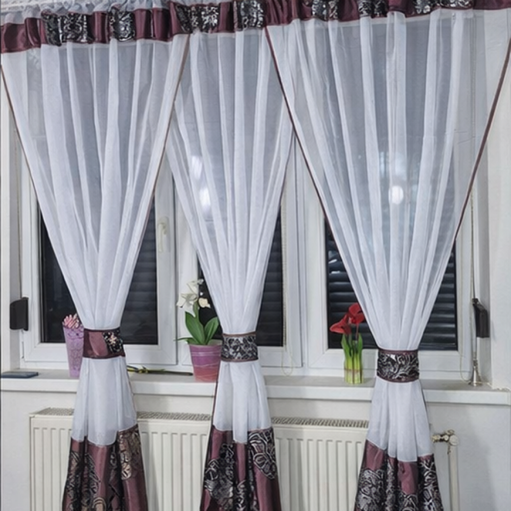 Set unic de perdele Plus draperii decorative pentru sufragerie dormitor, 4 Metri Pe 160cm, PRDL23 DRAPERII